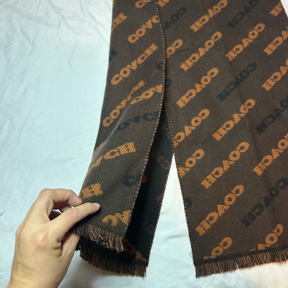 Coach Brown Logo Scarf - Picture 3 of 4